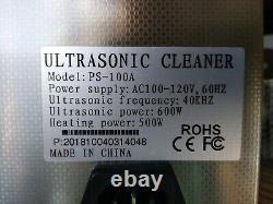 PS-100A Digitally Controlled Heated Ultrasonic Cleaner 30L Capacity, 110V, 40KHZ