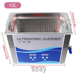 Portable 6.5L Ultrasonic Cleaner Stainless Steel Industry Heated Heater withTimer
