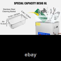 Professional 6L Commercial Ultrasonic Cleaner with Digital Timer & Heater Exce