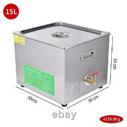 Professional Digital Ultrasonic Cleaner Machine with Timer Heated Cleaning 15L
