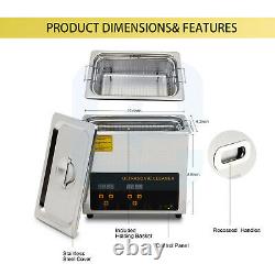 Professional Industry Ultrasonic Jewelry Cleaner 3L Heated Heater withTimer