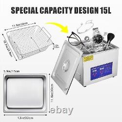 Roomark 15L Ultrasonic Cleaner with Timer Heating Machine Digital Sonic Cleaner