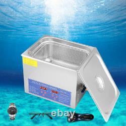 Stainless Steel 10 L Liter Industry Heated Ultrasonic Cleaner Heater withTimer New