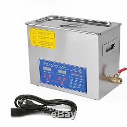 Stainless Steel 10 L Liter Industry Heated Ultrasonic Cleaner Heater withTimer USA