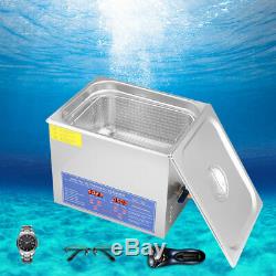 Stainless Steel 10 L Liter Industry Heated Ultrasonic Cleaner Heater withTimer USA