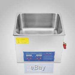 Stainless Steel 10 L Liter Industry Heated Ultrasonic Cleaner Heater withTimer USA