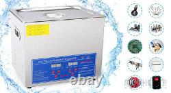 Stainless Steel 10L Digital Ultrasonic Cleaner Machine With Timer Heated 60Hz