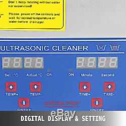 Stainless Steel 10L Industry Heated Ultrasonic Cleaner Heater withTimer Updated