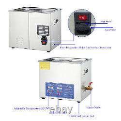 Stainless Steel 10L Liter Industry Heated Ultrasonic Cleaner Heater withTimer USA