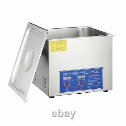 Stainless Steel 10L Liter Industry Heated Ultrasonic Cleaner Heater withTimer USA