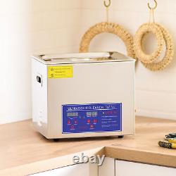 Stainless Steel 10L Liter Industry Ultrasonic Cleaner Heated Heater withTimer New