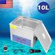Stainless Steel 10L Ultrasonic Cleaner Liter Industry Heated WithTimer Jewelry USA