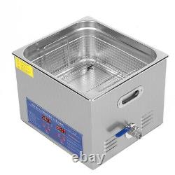 Stainless Steel 15 L Digital Industrial Heated Ultrasonic Cleaner Tank with Timer