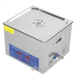 Stainless Steel 15 L Liter Industry Heated Ultrasonic Cleaner Heater withTimer New