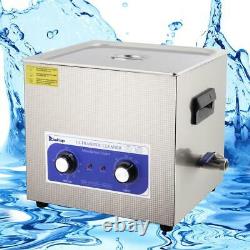 Stainless Steel 15L Capacity Industry Heated Ultrasonic Cleaner Heater Timer US