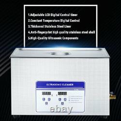 Stainless Steel 15L Liter Industry Heated Ultrasonic Cleaner Heater withTimer US