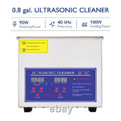 Stainless Steel Industry Ultrasonic Cleaner 3L Heated Heater withTimer & Heater