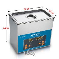 Stainless Steel Ultrasonic Cleaner 3L Liter Heated Heater Timer Industry Clean