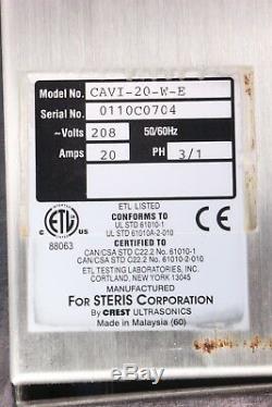 Steris Caviwave CAVI-20-W-E Ultrasonic Cleaner Large Heated Ultrasonic Warranty