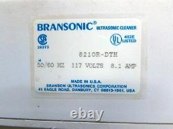 TESTED Branson 5.5 GAL 8210 R-DTH Heated Ultrasonic Cleaner With Pan & Lid