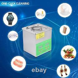 US Professional Digital Ultrasonic Cleaner Machine with Timer Heated Cleaning 6L