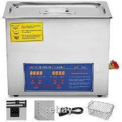 US STOCK 10L Digital Ultrasonic Cleaner Cleaning Machine with Heater JPS-40A