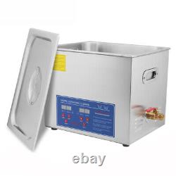 US STOCK 10L Digital Ultrasonic Cleaner Cleaning Machine with Heater JPS-40A