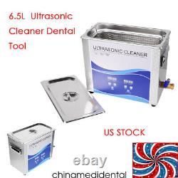 US Ultrasonic Cleaner with Heating Bath F Dental Tool/Watches/Glasses/Coins 6.5L