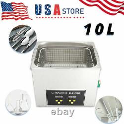 Ultrasonic Cleaner 10L Jewerly Cleaning Equipment Industry Heated with Timer USA