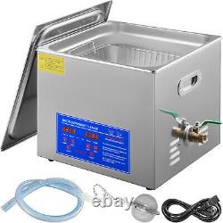 Ultrasonic Cleaner 15L Liter Stainless Steel Industry Heated Clean Glasses