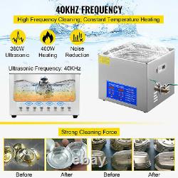 Ultrasonic Cleaner 15L Liter Stainless Steel Industry Heated Clean Glasses