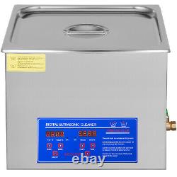 Ultrasonic Cleaner 15L Liter Stainless Steel Industry Heated Clean Glasses