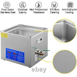 Ultrasonic Cleaner 15L Liter Stainless Steel Industry Heated Clean Glasses