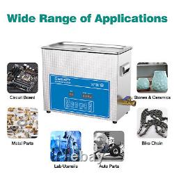 Ultrasonic Cleaner 6.5L 40 kHz Digital Timer Heating for Coins, Small Metal Parts