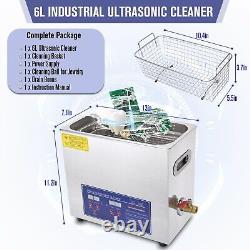 Ultrasonic Cleaner, 6L Heated Ultrasonic Parts Cleaner, Industrial Ultrasonic