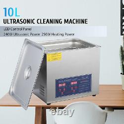 Ultrasonic Cleaner Stainless Steel 10L Industry Heated Heater with Timer Power