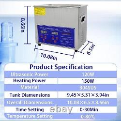 Ultrasonic cleaning machine, 3Lwith Digital Timer and Heater, Ultrasonic cleaner