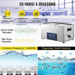 Upgraded 30L Ultrasonic Cleaner Industry Heated with Timer Jewelry Ring Glasses US