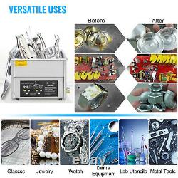 VEVOR 10L Ultrasonic Cleaner Cleaning Equipment Industry Heated With Timer Heater