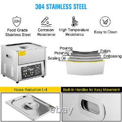 VEVOR 10L Ultrasonic Cleaner Stainless Steel Jewerly Cleaner 490W Heated WithTimer