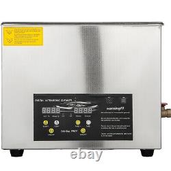 VEVOR 15L Ultrasonic Cleaner Stainless Steel 600W Jewelry Heated Cleaner withTimer