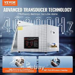 VEVOR 15L Ultrasonic Cleaner with Heater Timer & Basket Digital Sonic Machine