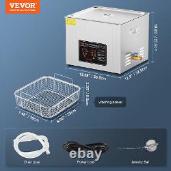 VEVOR 15L Ultrasonic Cleaner with Heater Timer & Basket Digital Sonic Machine