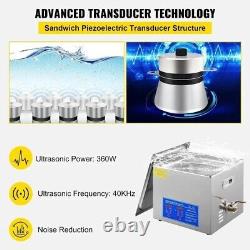 VEVOR 15L Ultrasonic Cleaner with Timer Heating Machine Digital Sonic Cleaner