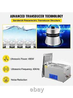 VEVOR 22L Industrial Ultrasonic Cleaner With Digital Timer & Heater 40kHz