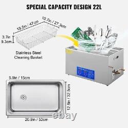 VEVOR 22L Ultrasonic Cleaner with Timer Heating Machine Digital Sonic Cleaner