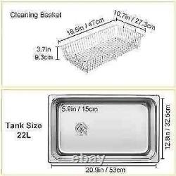 VEVOR 22L Ultrasonic Cleaner with Timer Heating Machine Digital Sonic Cleaner