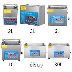 VEVOR 30L Ultrasonic Cleaner 28/40kHz Jewelry Cleaning Industry Heated With Timer