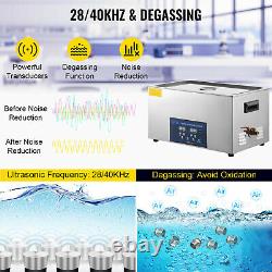 VEVOR 30L Ultrasonic Cleaner 28/40kHz Jewelry Cleaning Industry Heated With Timer