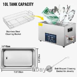 VEVOR 30L Ultrasonic Cleaner 28/40kHz Jewelry Cleaning Industry Heated With Timer
